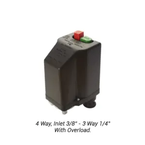 NEMA Pressure Switch Expotherm 2 (2.2KW) | 12 BAR, 1/4, 4 Way, 3 Pole, 400 Volts with Overload 4 – 6.3a